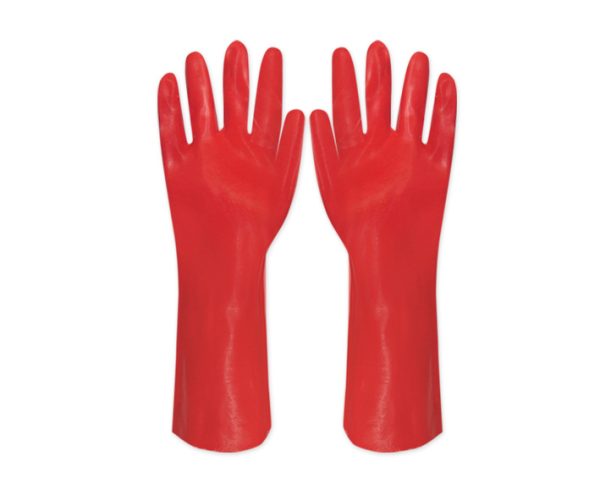 Durable & Waterproof PVC Gloves: 18-Inch Protection for Your Hands