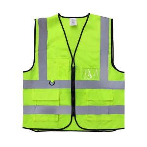 AAA SAFE SAFETY JACKET AAA/SJ-75 – High visibility reflective tape with zipper, Velcro flaps 2 strips, Quality Black Pippin