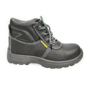 Robustman Safety Shoes High H/A-S3 – High Ankle Shoes, Buffalo Leather, Black Air Mesh, Steel Toecap & Midsole Rope Laced