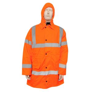 Cold Jacket – Orange – Superior Visibility, Waterproof, Stain-proof, Moisture-Permeable Fabric, Breathable