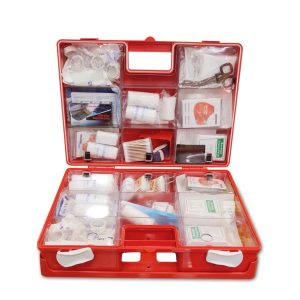 FIRST AID KIT 50 PERSON ORANGE BOX – Office First Aid Kit, Contains A Neoprene Seal, Dustproof, for Business Companies, Small Factories, Workshops, Labs