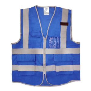 AAA SAFE SAFETY JACKET AAA/SJ-76 – High visibility reflective tape with zipper, Velcro flaps 2 strips, Quality Grey Pippin