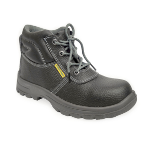 Robustman Safety Shoes High H/A-S3 – High Ankle Shoes, Buffalo Leather, Black Air Mesh, Steel Toecap & Midsole Rope Laced