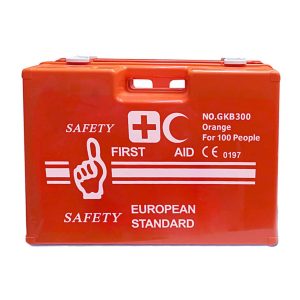 FIRST AID KIT 100 PERSON ORANGE BOX – Medicine Organizer, Indoor Outdoor Medical Utility.