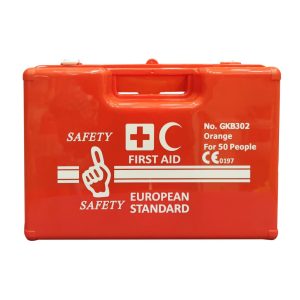 FIRST AID KIT 50 PERSON ORANGE BOX – Office First Aid Kit, Contains A Neoprene Seal, Dustproof, for Business Companies, Small Factories, Workshops, Labs