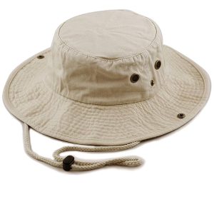 Hunter Cap – Classic Cotton Wide Brim Bucket Hat with Adjustable String Trendy Unisex Sun Hat Lightweight Outdoor Travel Boonie