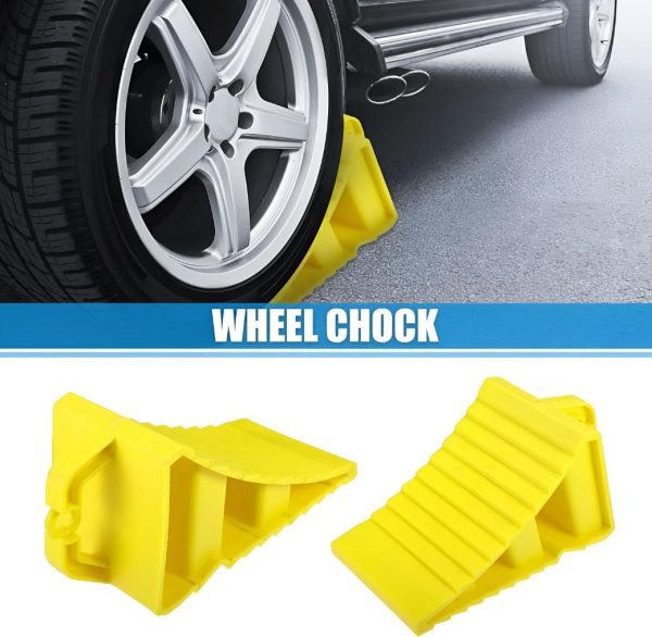 Wheel Chock Yellow - plastic, long-lasting, oil resistant and durable