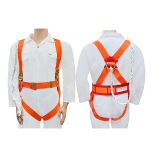 AAA SAFE Safeman- Full Body Safety Harness,  Rope, Adjustable waist, Thigh wrap, Plastic Belt Back support, Scafolding Hook – SBLT-02